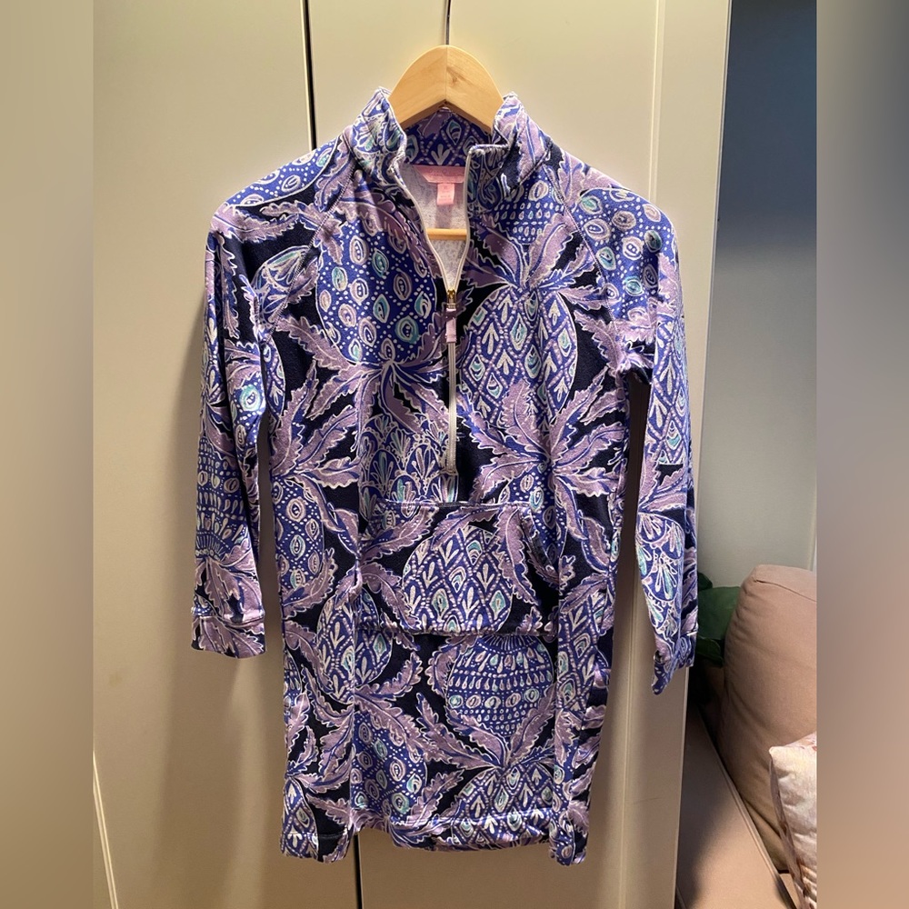 Lily Pulitzer skipper popover girls dress, XL 12-14 purple